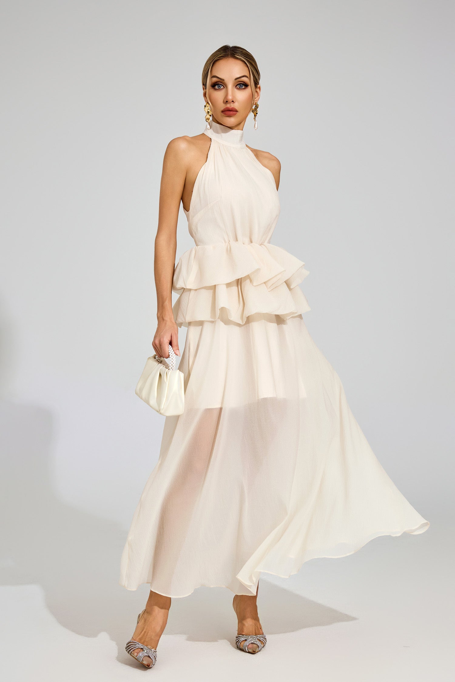 Soleil Ruffle Halter Maxi Dress Soleil Ruffle Halter Maxi Dress