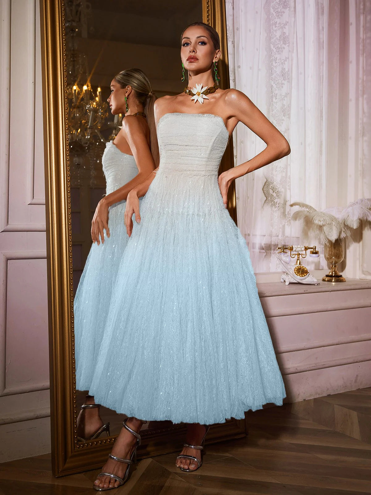 Lueur Sky Blue Tulle Dress