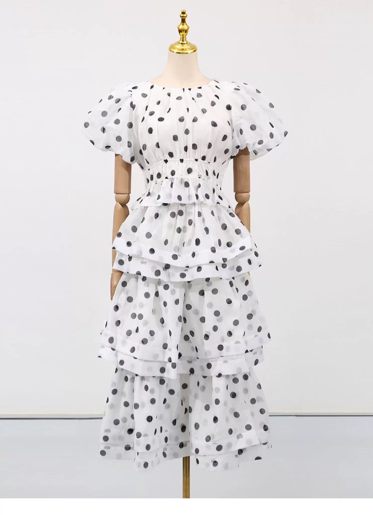 Odette Tiered Dot Dress