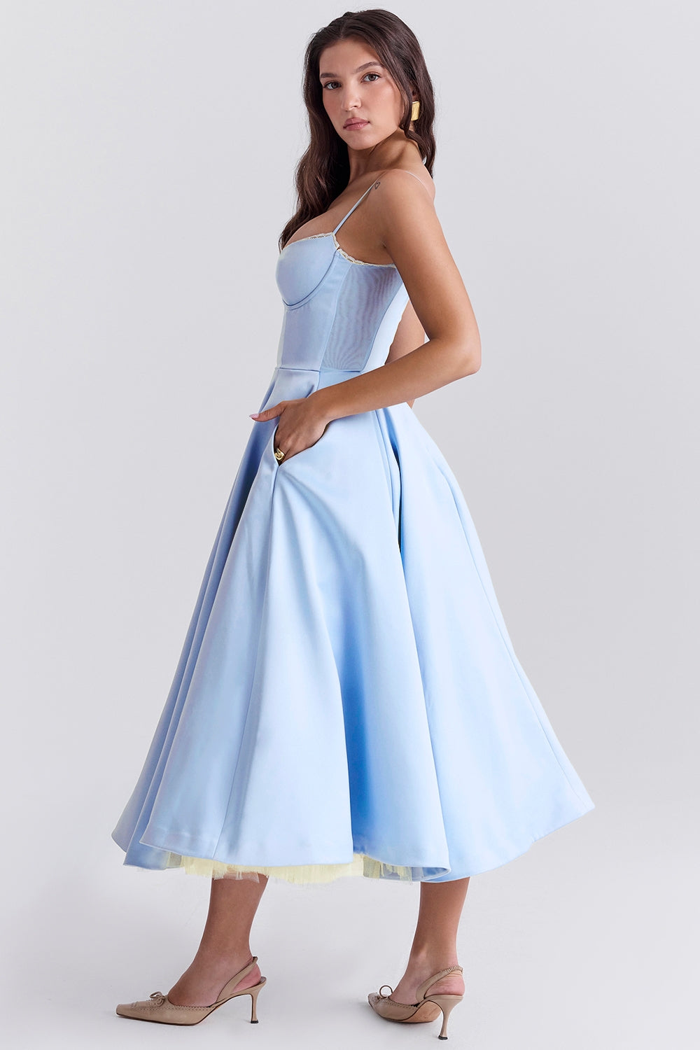 Mademoiselle midi dress- Blue