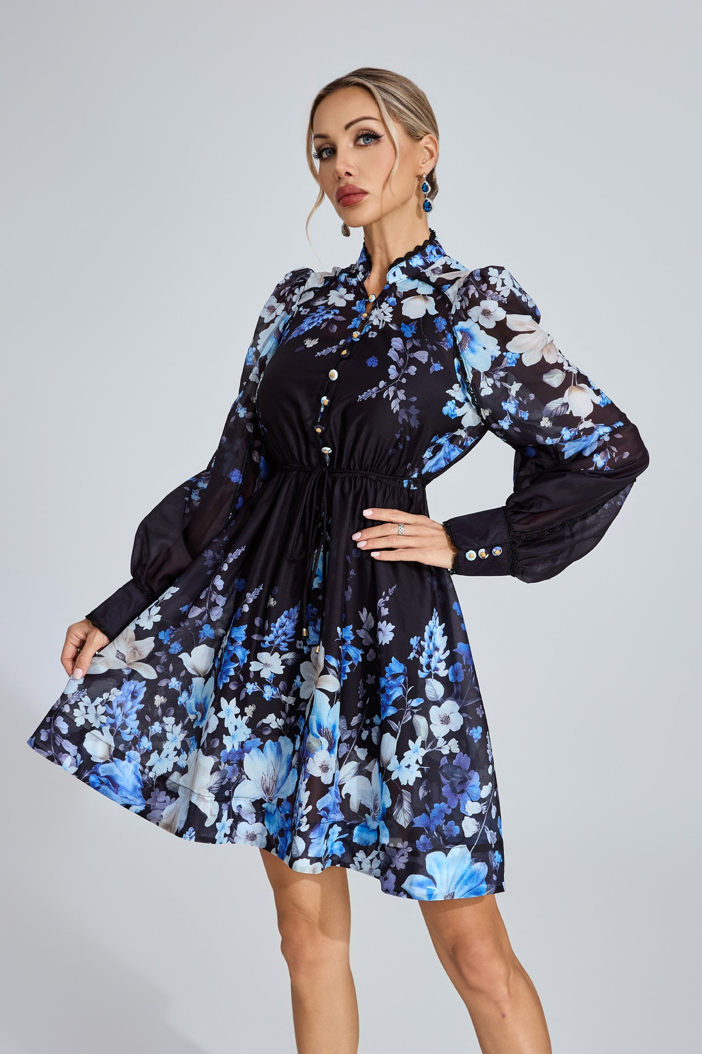 Lucienne Blue Floral Dress