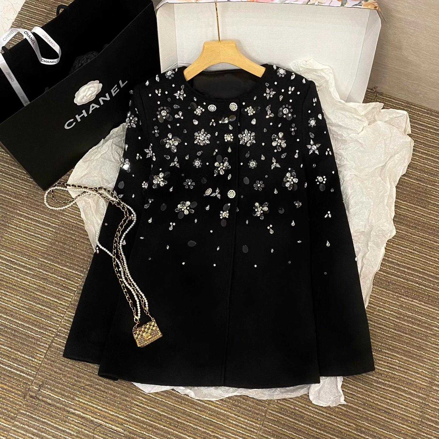 Crystal Bloom Cape Coat