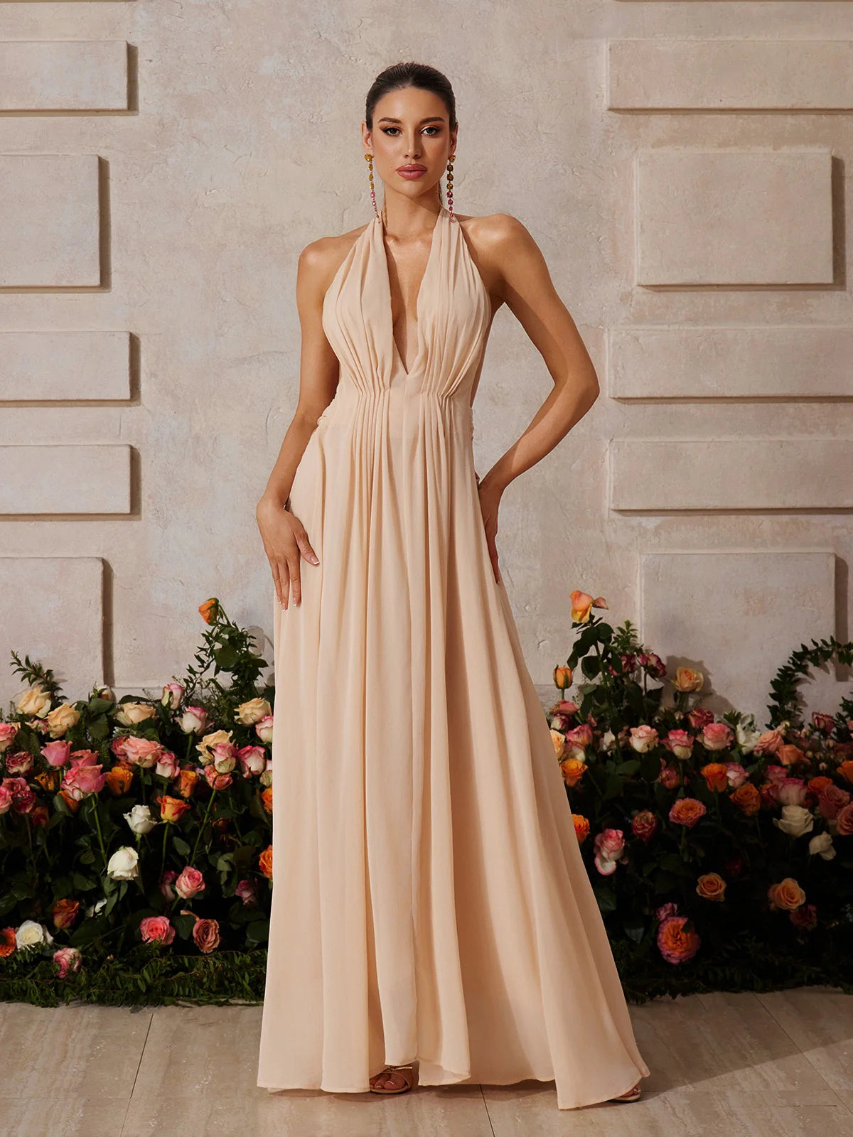 Soleil Halter Maxi Gown