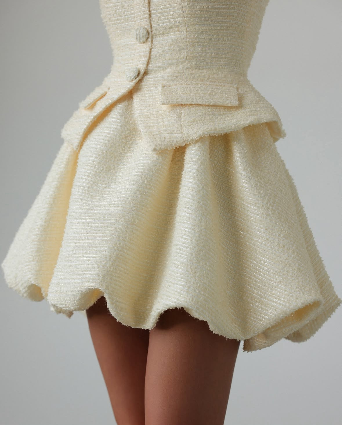 Belle Tweed Bubble Mini Skirt set