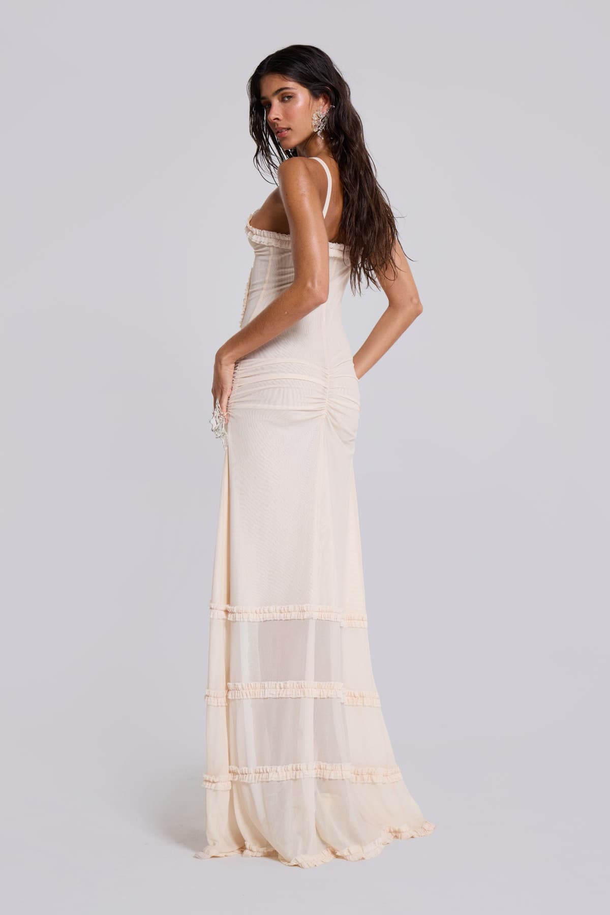 Amaya Cutout Ruffle Maxi Dress