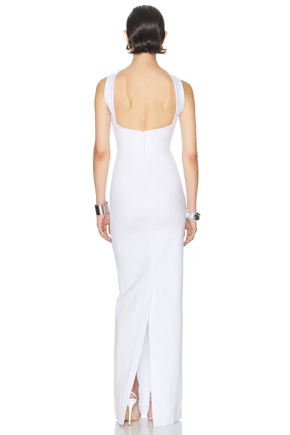 Bandage white maxi dress