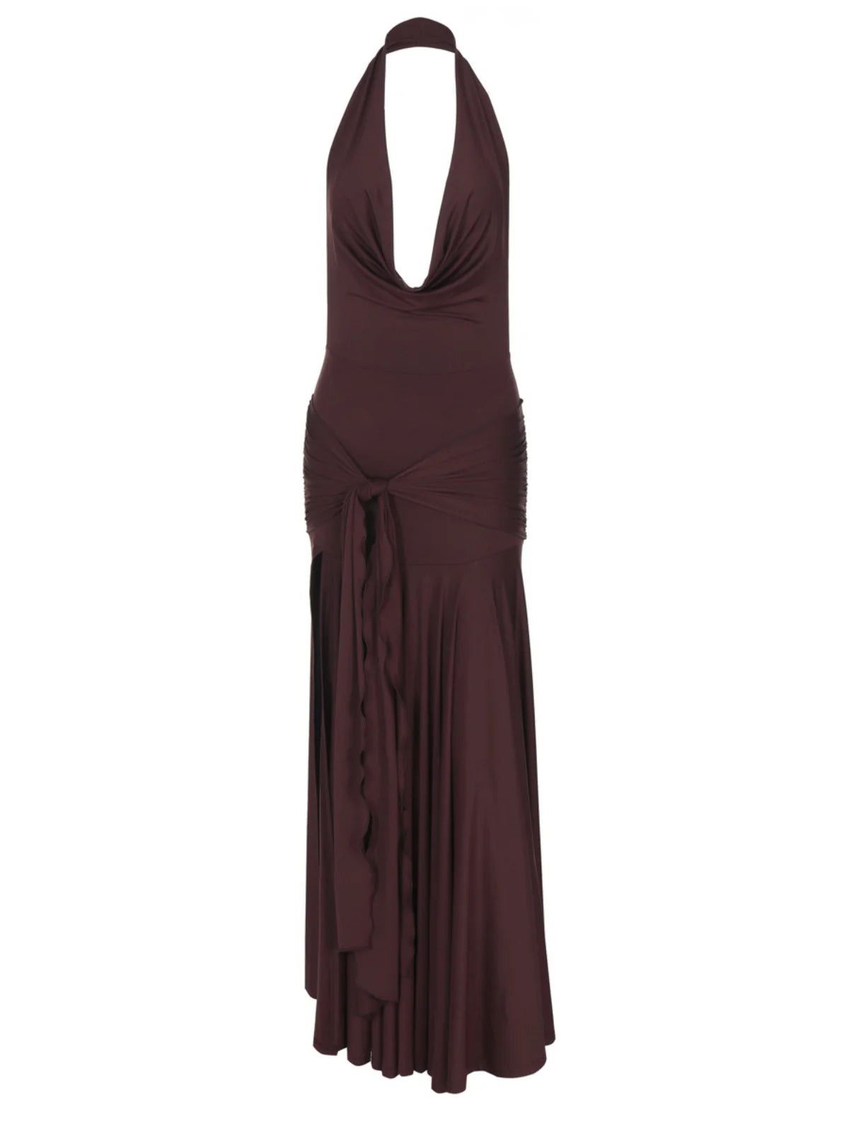 Rhea Halter Drape Maxi Dress