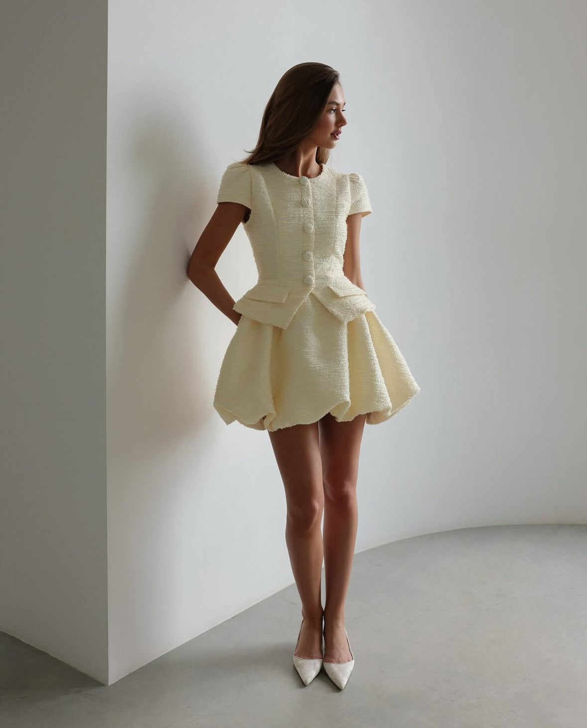 Belle Tweed Bubble Mini Skirt set
