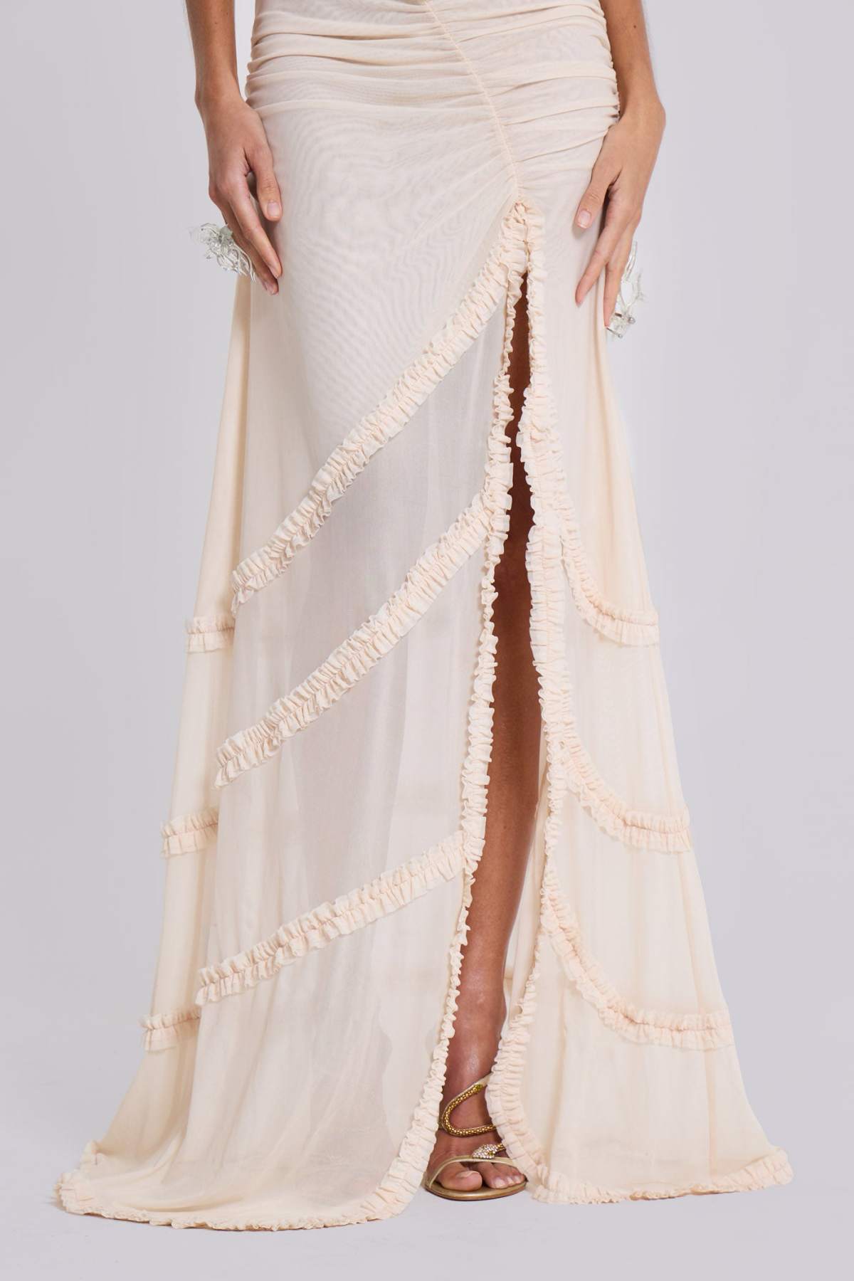 Amaya Cutout Ruffle Maxi Dress