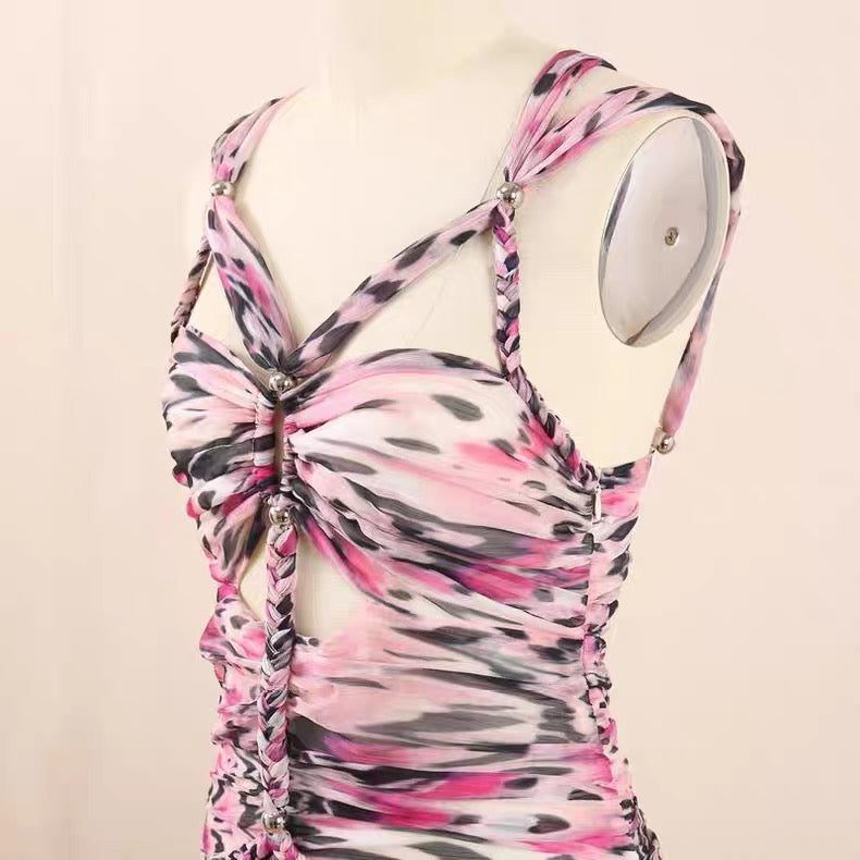 Dahlia Twist Floral print Maxi Dress