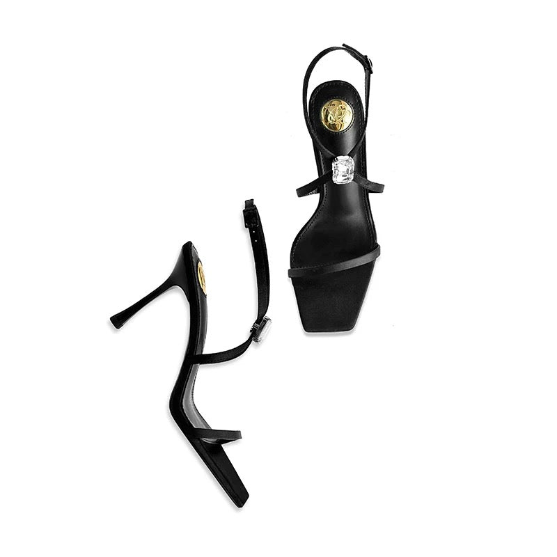 Celeste Crystal-Strap Stiletto Sandals