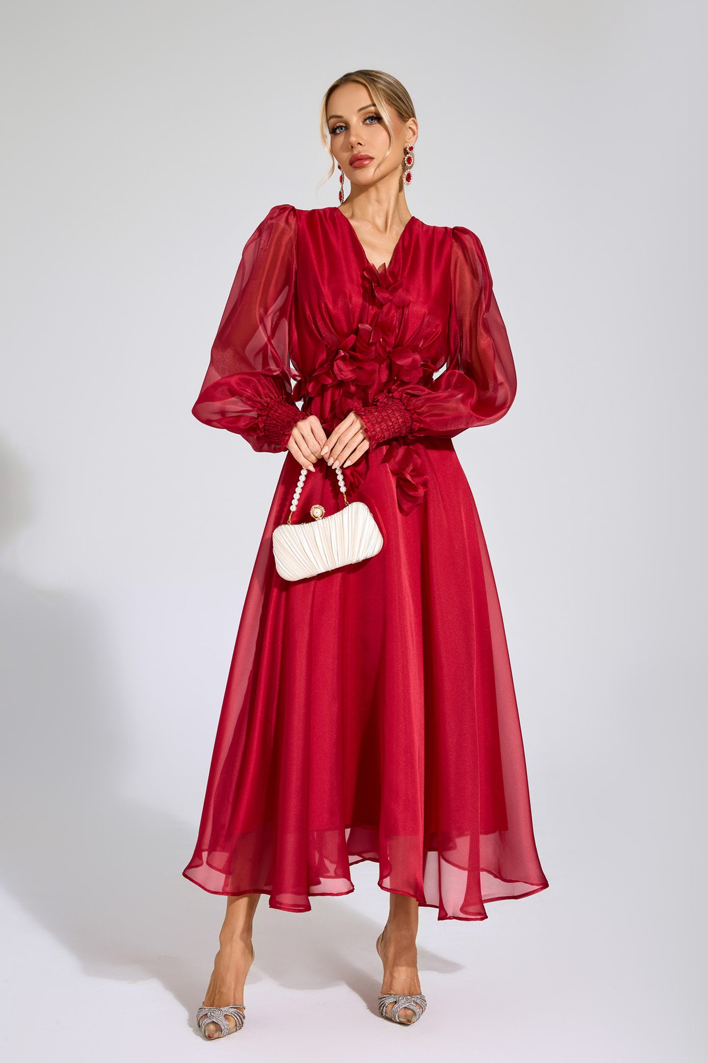 Dahlia Whisper flower Maxi Dress