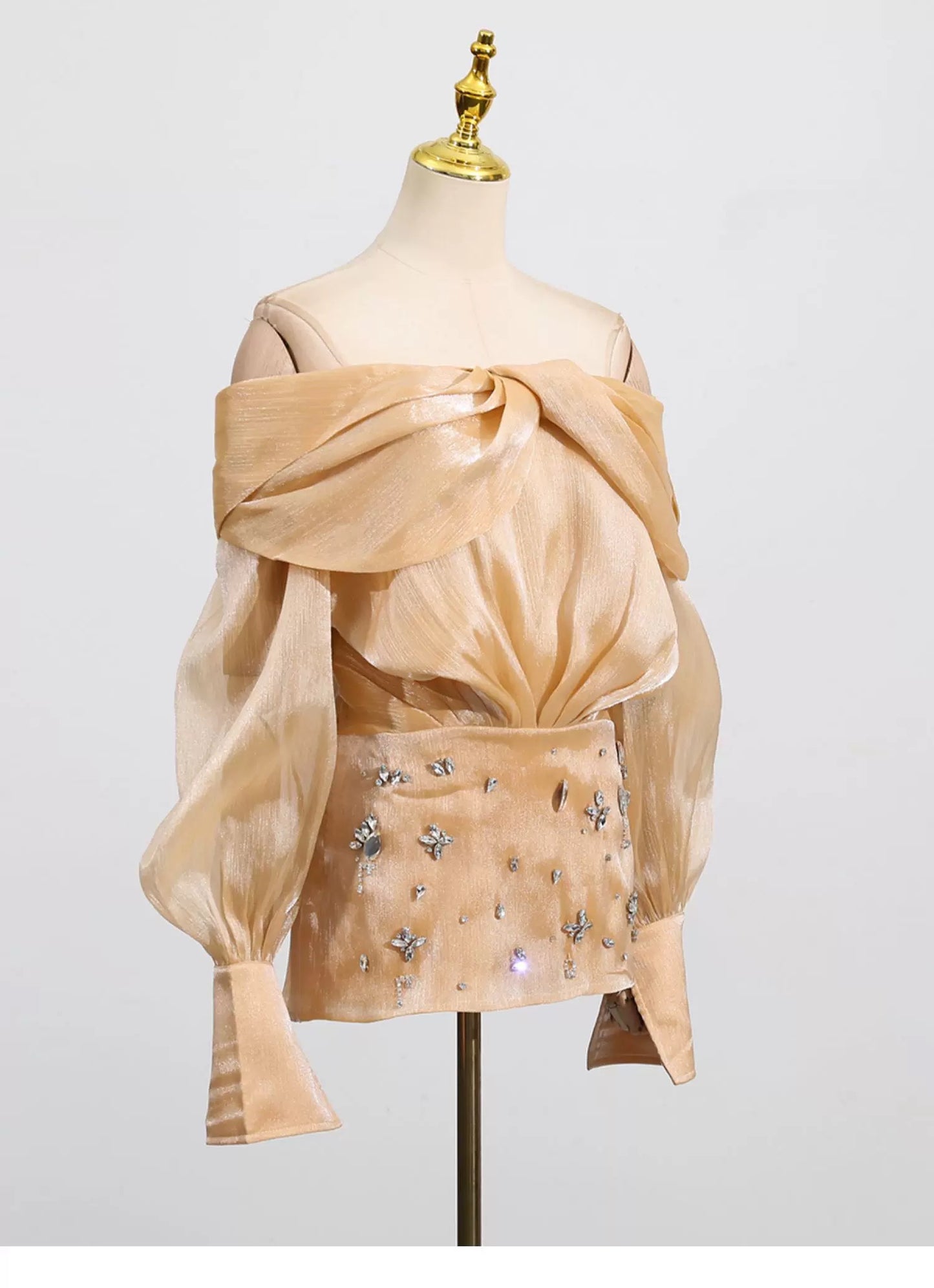 Gilded Bloom Crystal Mini Dress