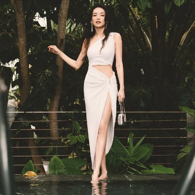 Liora Cutout Asymmetric Slit Dress