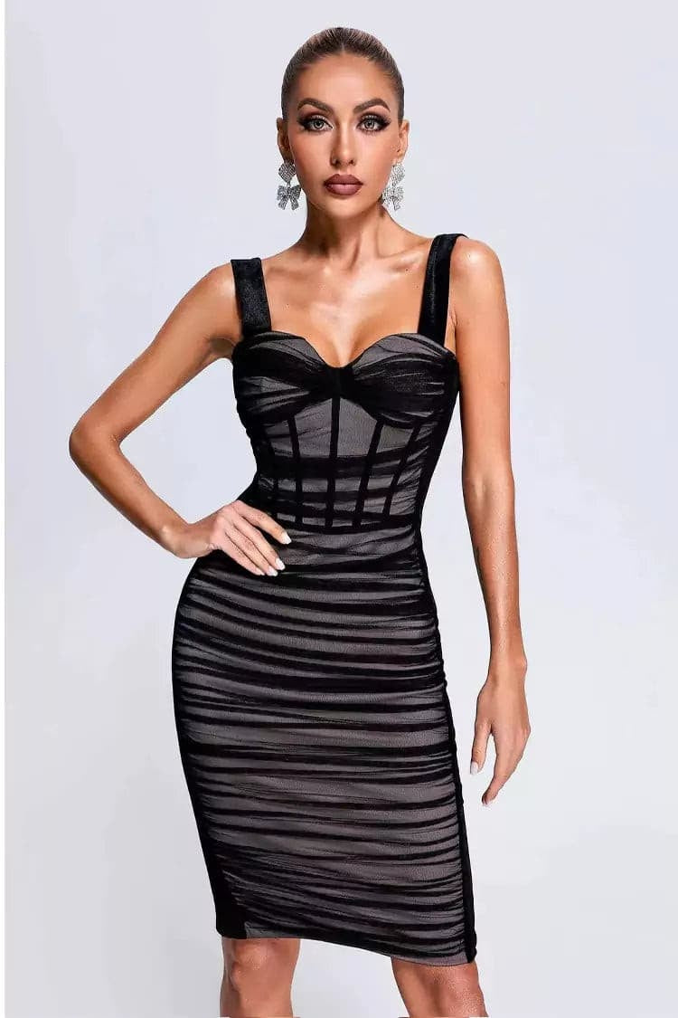 Vesper Corset Mesh Dress