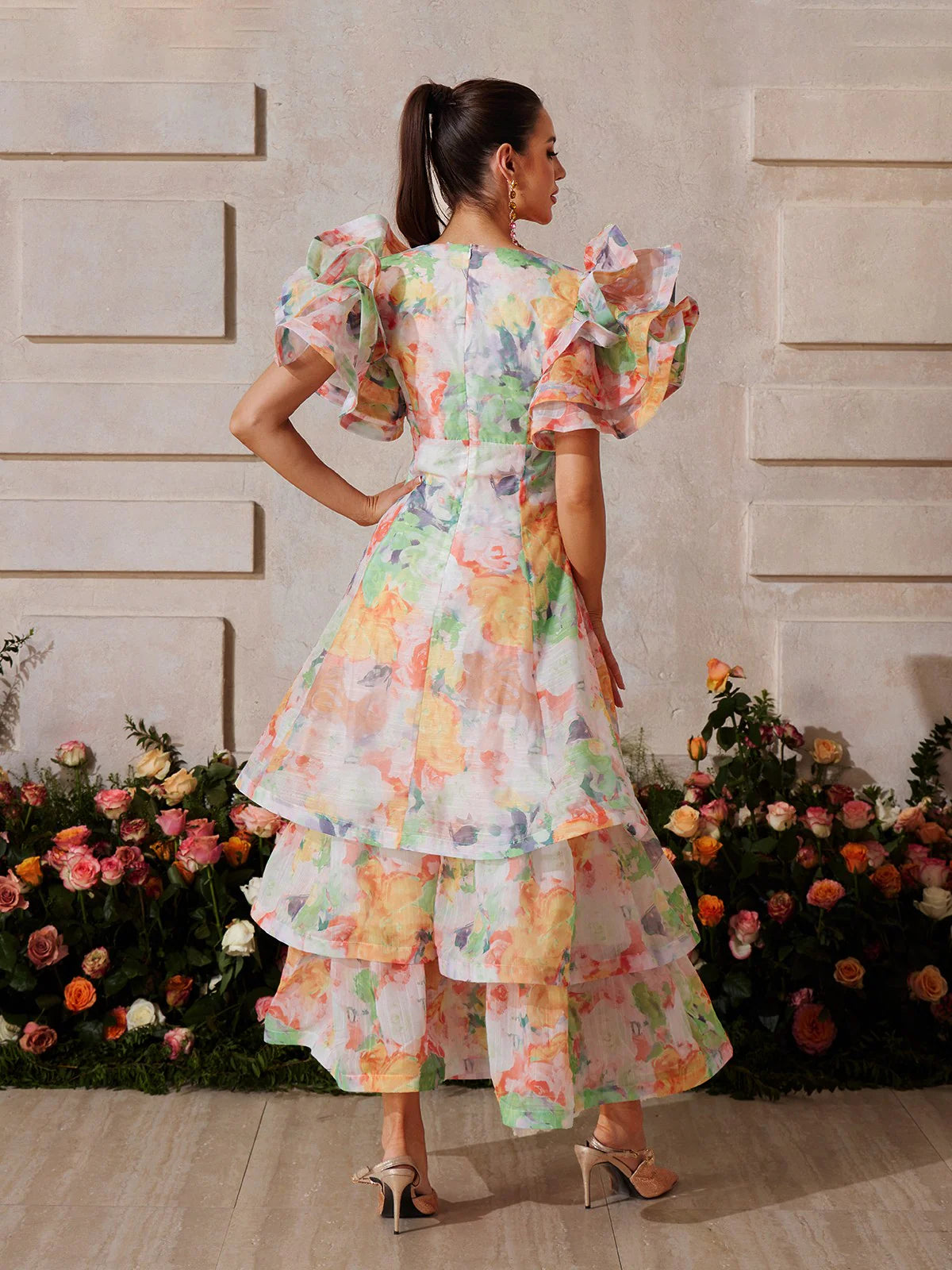 Aurora Ruffle Floral Maxi Dress
