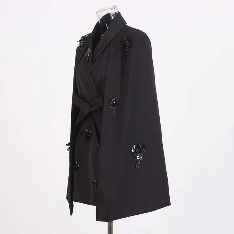 Stella Embellished Cape Dress