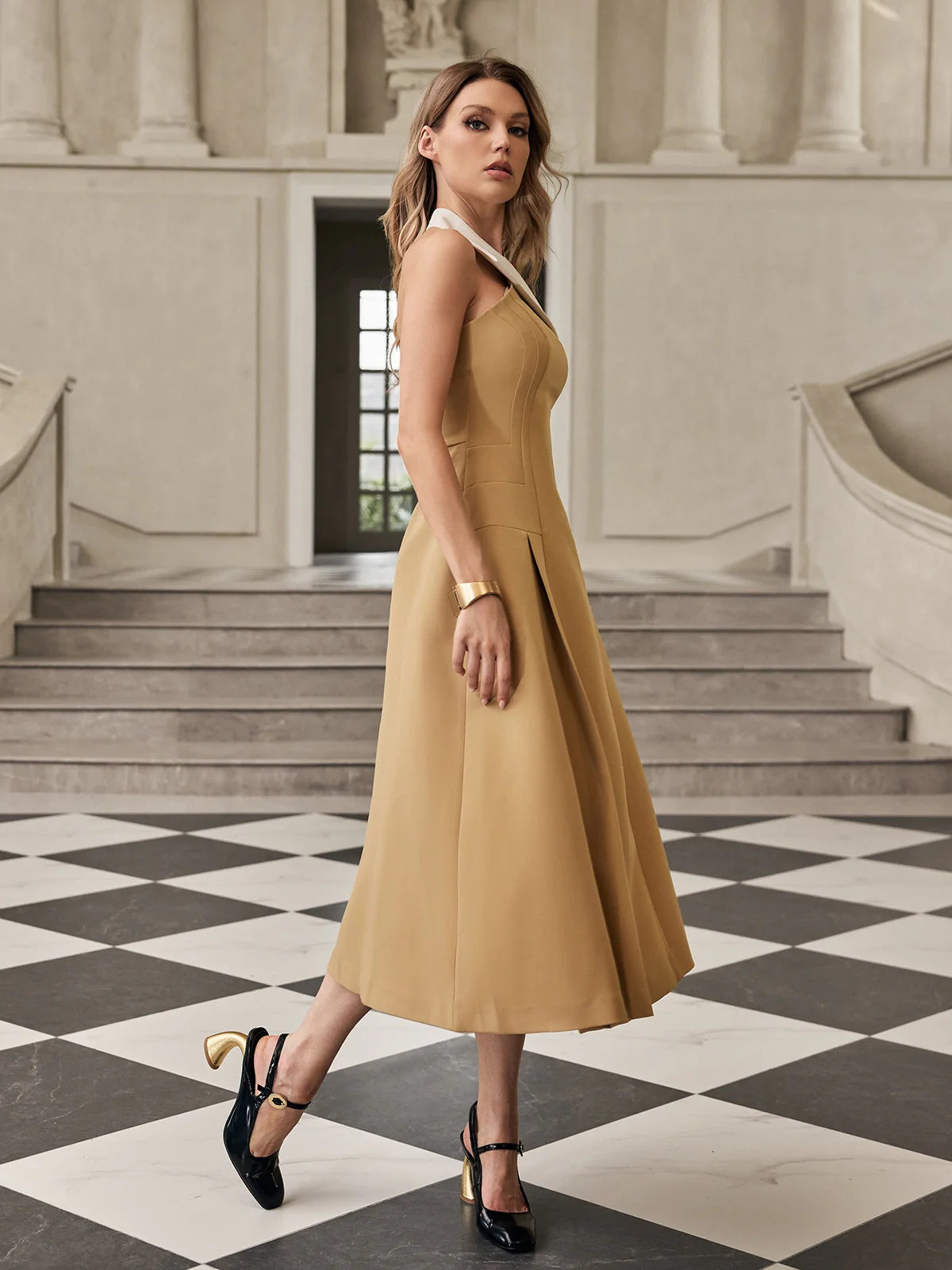 Lana Asymmetric Halter Dress