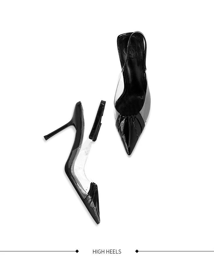 Illusion Pointed Slingback Heels