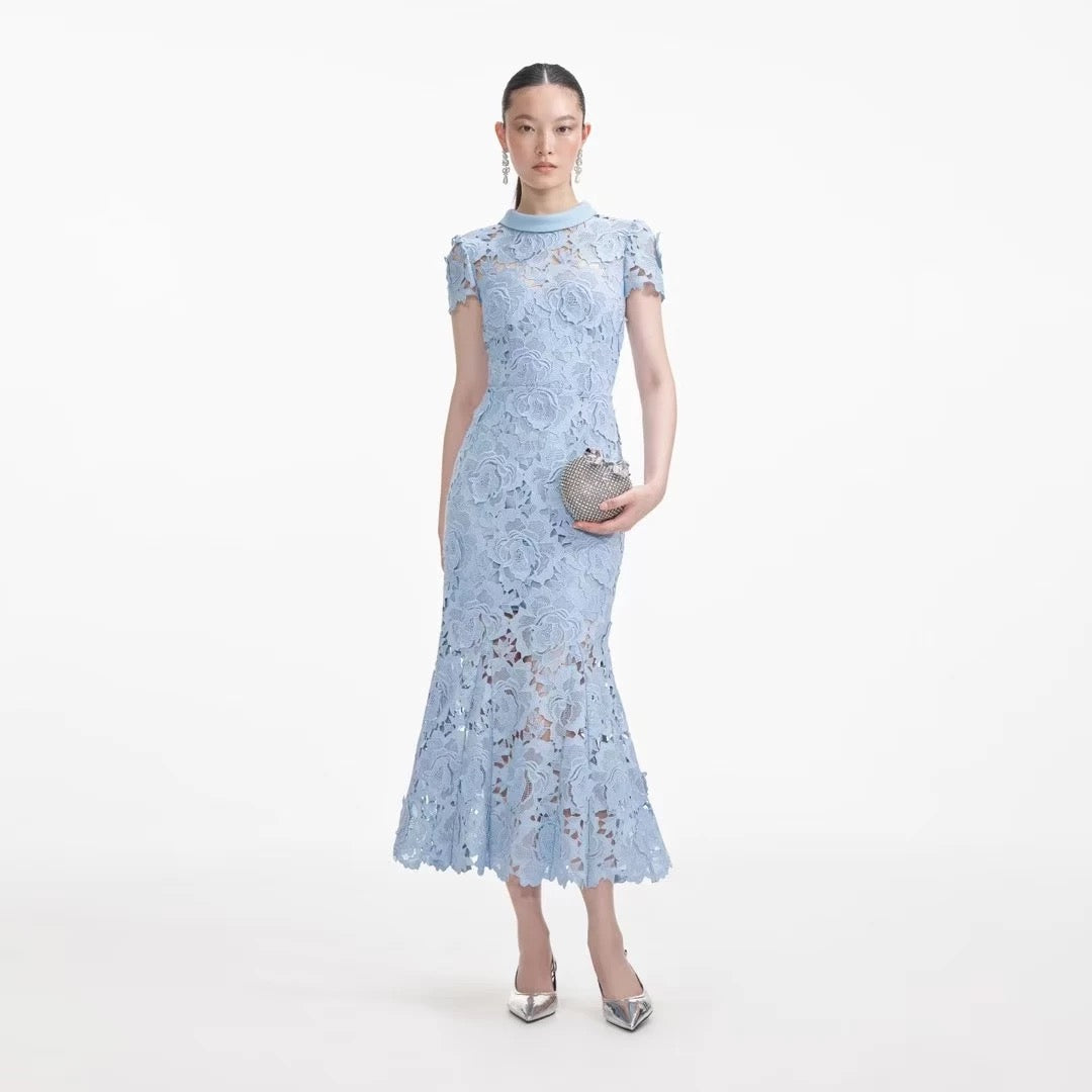 Céleste Lace Flare Midi Dress