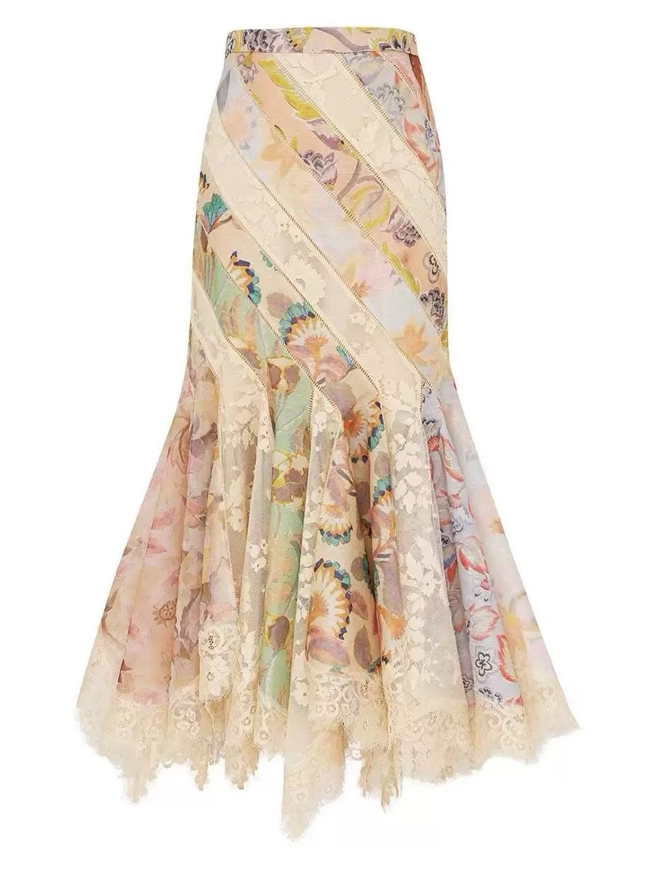 Eloïse Patchwork Lace Skirt