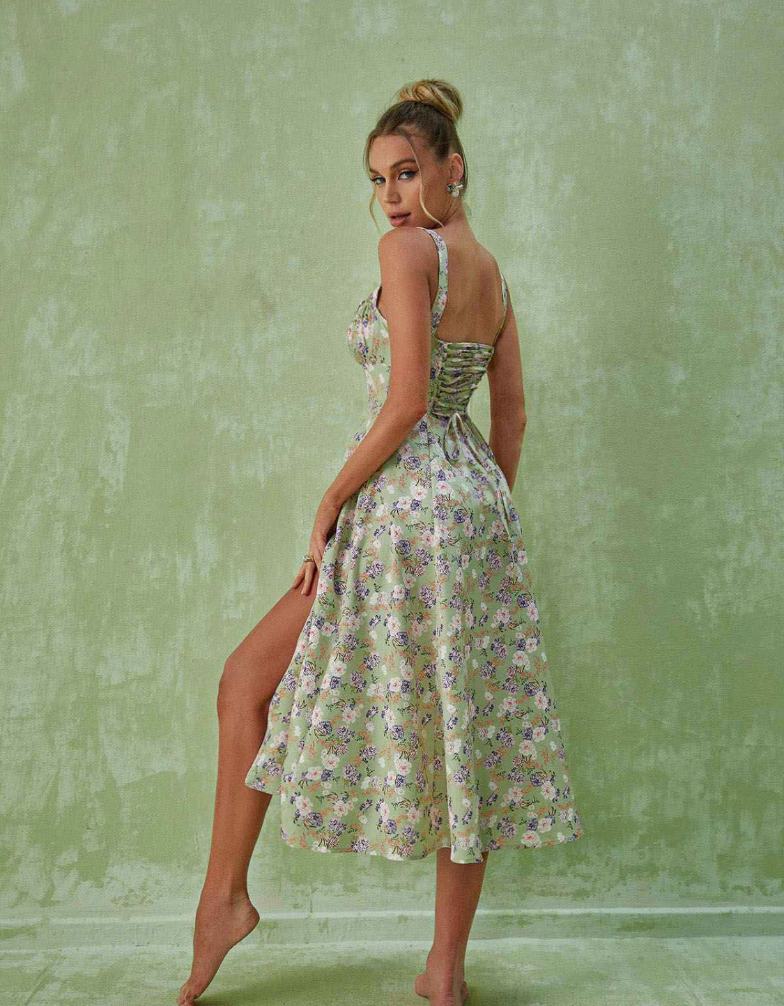 Annabel floral midi dress (8056650793198)