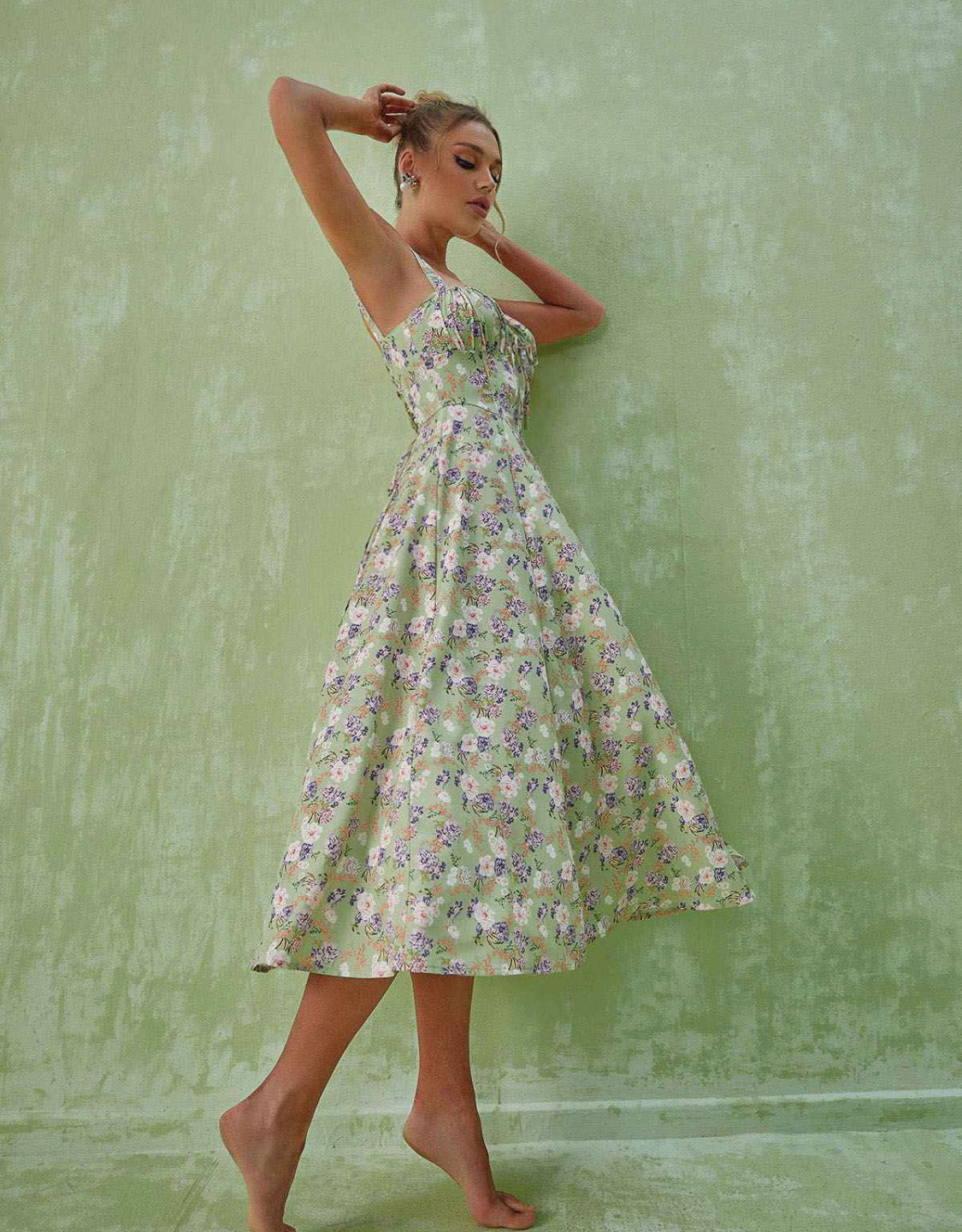 Annabel floral midi dress (8056650793198)