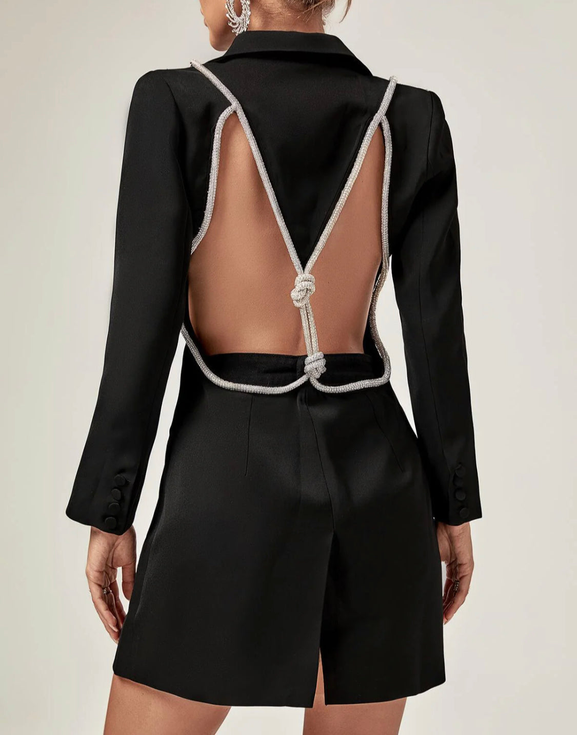 Jane backless blazer mini dress (8041669591278)
