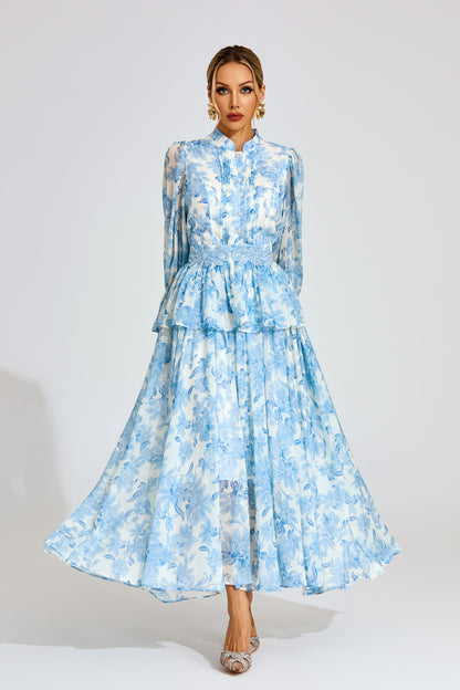 Celeste Peony Belted Maxi Dress