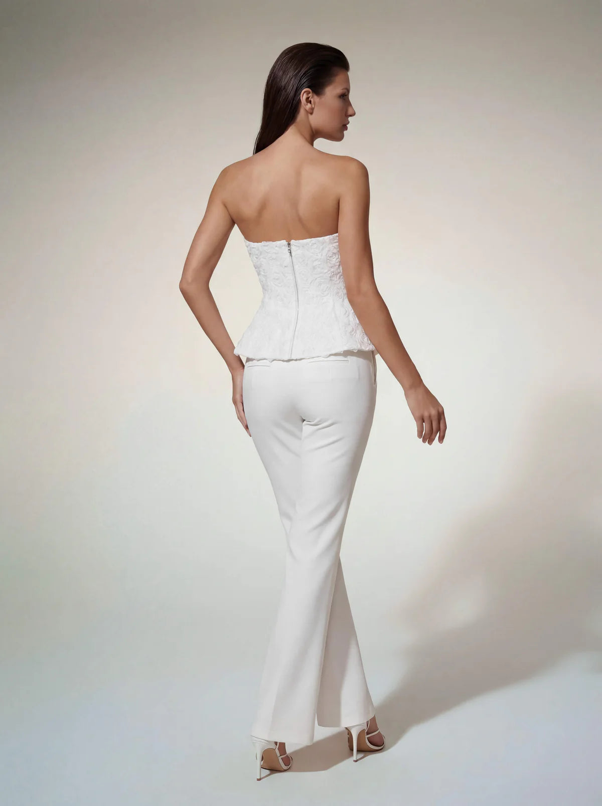 Ivory Peony Flower Corset Set