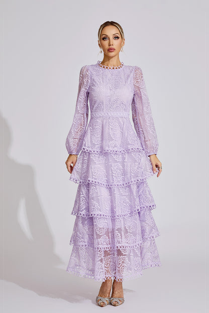 Élise Tiered Lace Maxi Dress