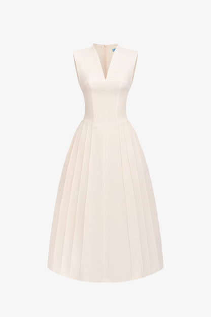 Claire Cape Collar Pleated Dress