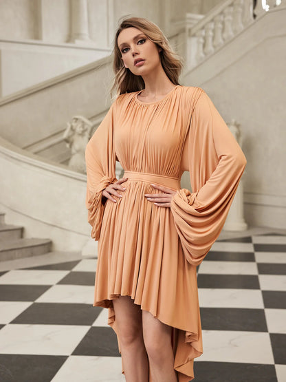 Solène Draped High-Low Gown