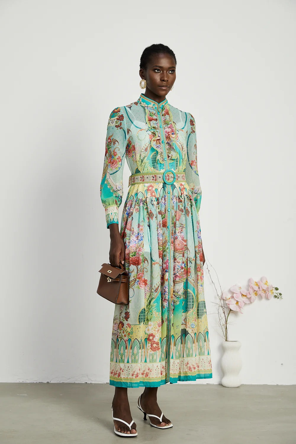 Julienne floral print midi dress