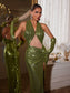 Elke green sequin maxi dress