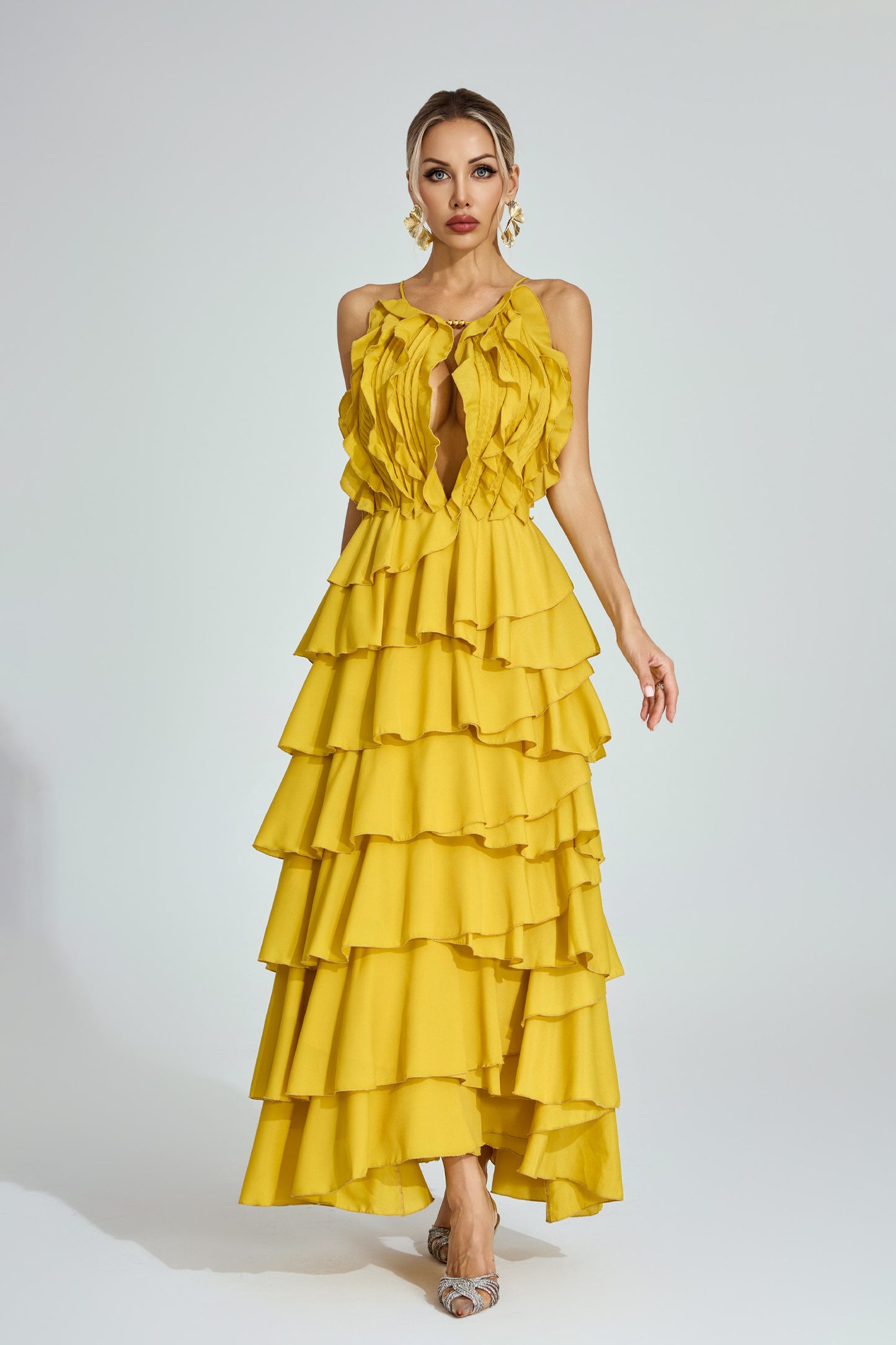 Solène Ruffle Tiered Maxi Dress