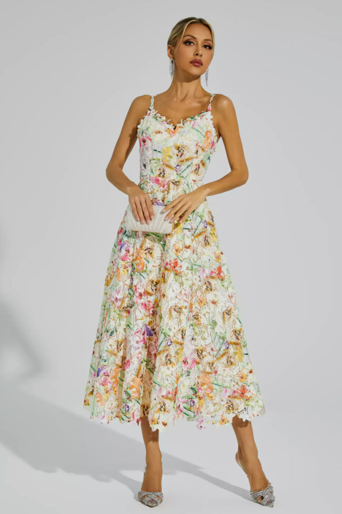 Boswell floral embroidered midi dress