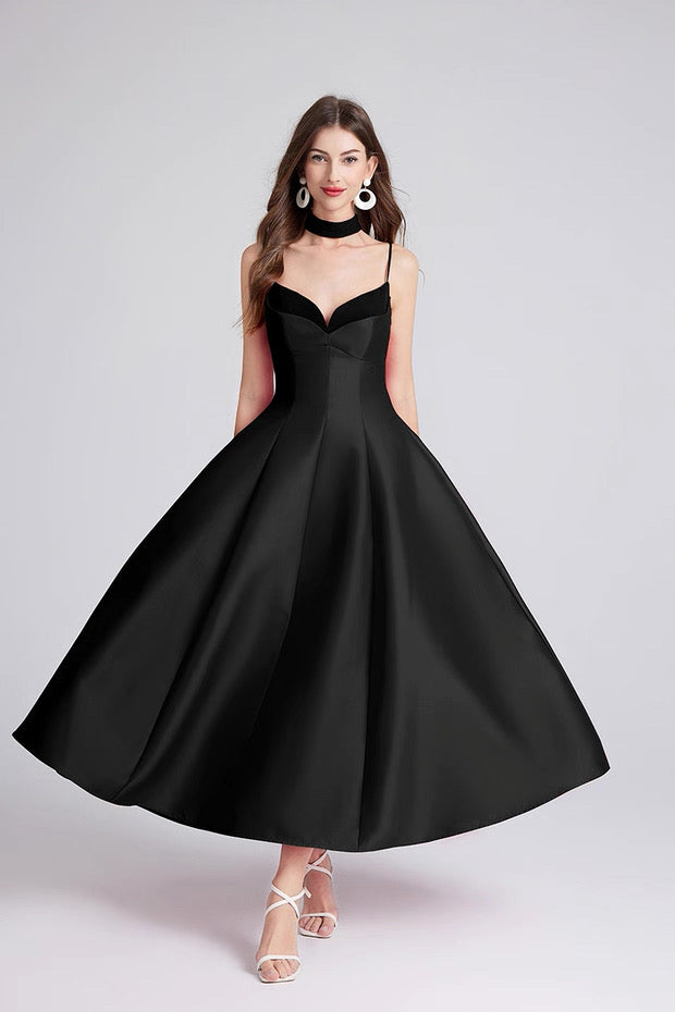 Rosalie Satin Choker Midi Dress