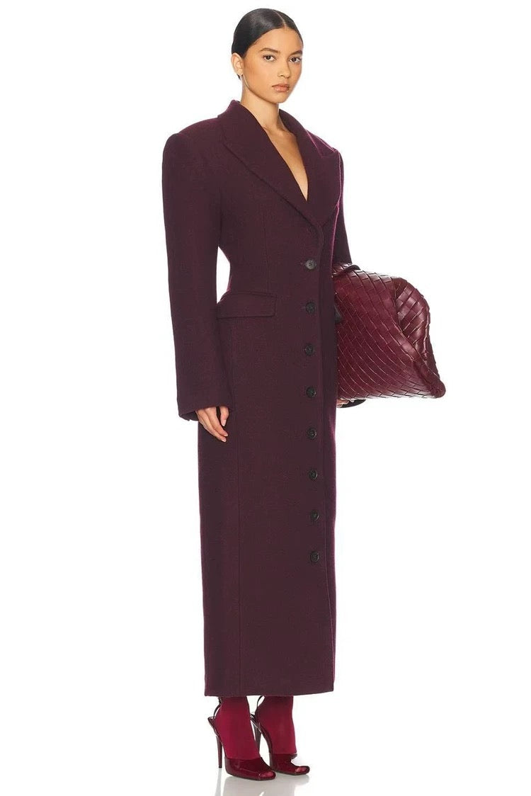 Winter Luxe Sculpted Wool Maxi Coat