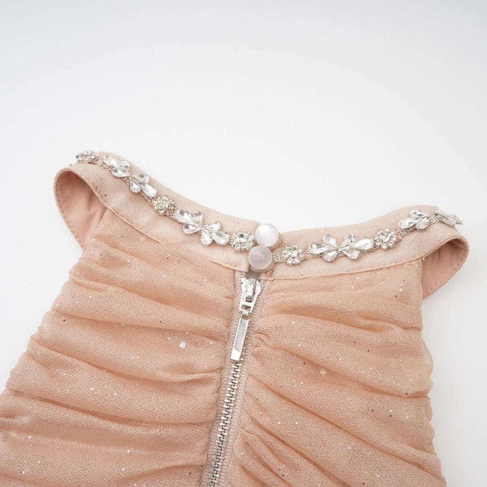 Lila crystal embellished mini dress