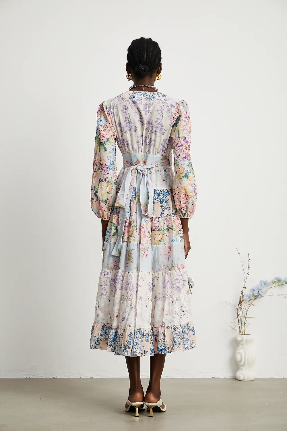 Alicia tied floral midi dress