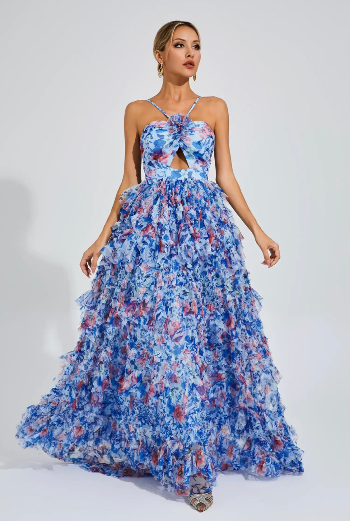 Lulu blue floral maxi dress