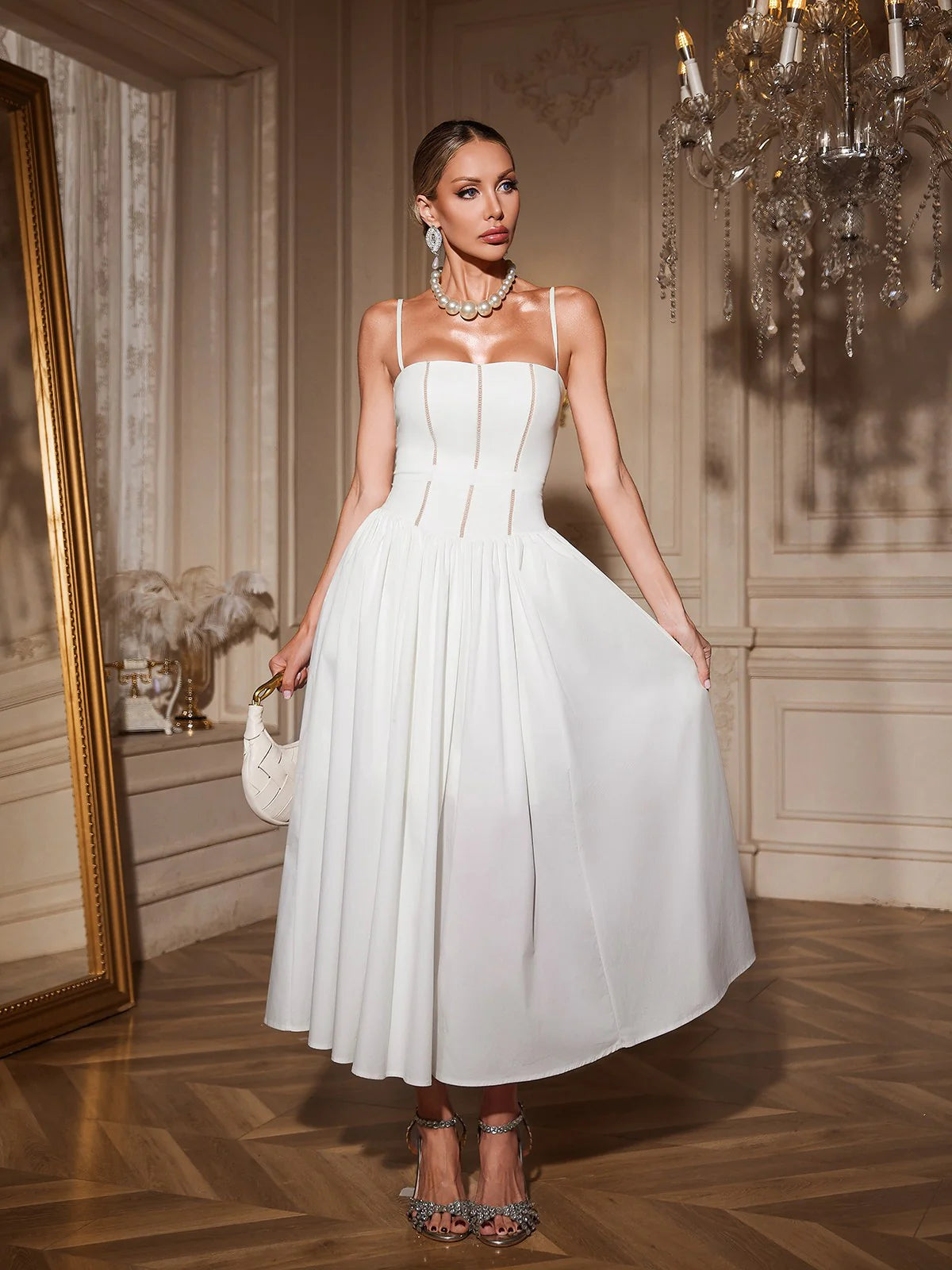 Amélie Corset Flare Midi Dress