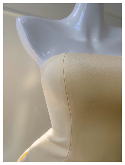 Soleil Scarf Drape Gown - Butter Yellow