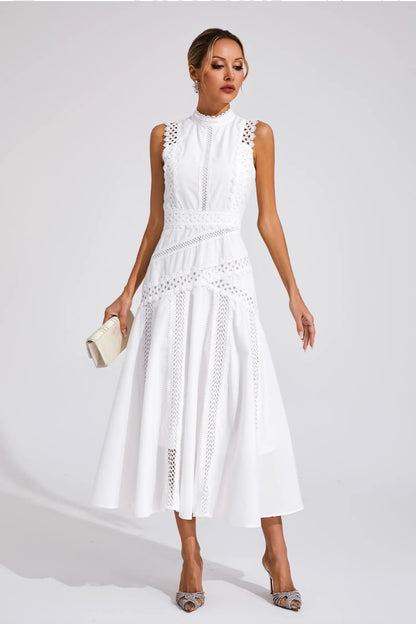 Sleeveless white maxi dress