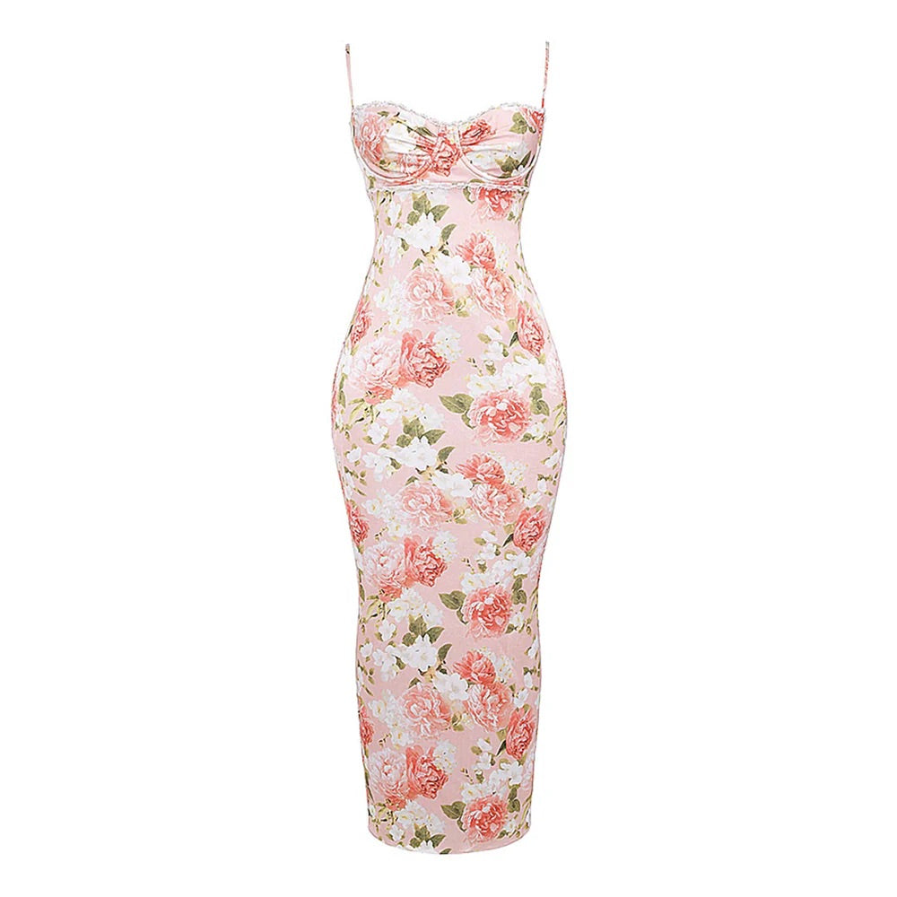 Yvette floral satin dress