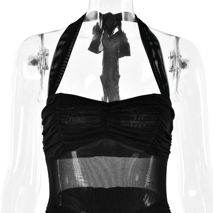 Valentina Sheer Halter Panel Gown