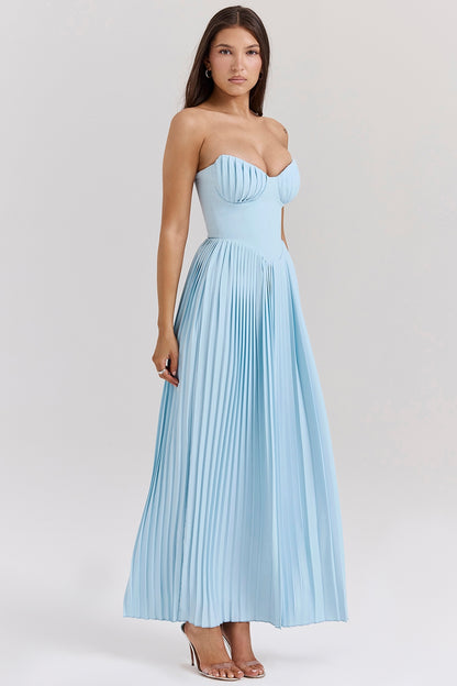 Céleste Pleated Bustier Gown