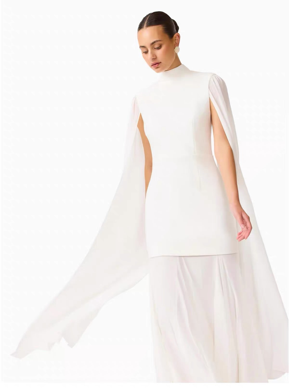 Vesper Cape Sleeve Maxi Dress