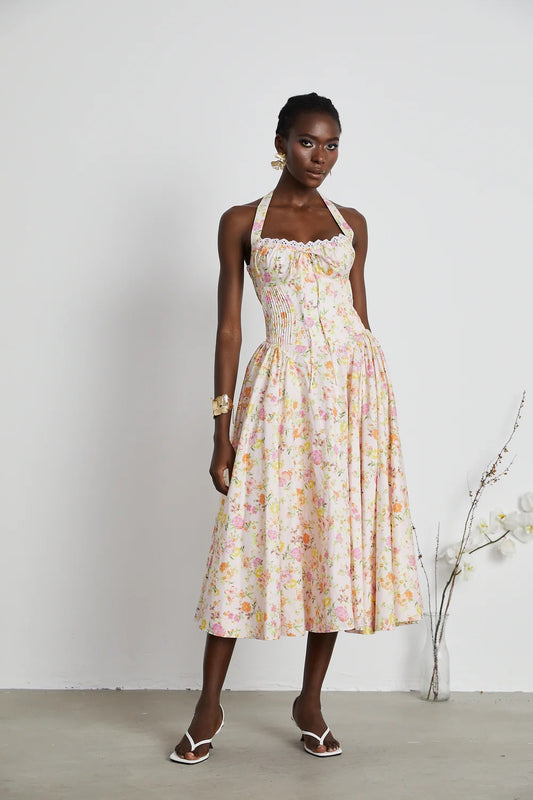 Odette floral midi dress